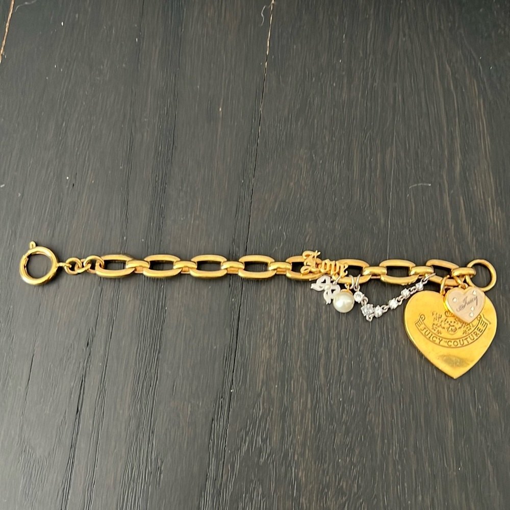 Juicy couture brass gold charm bracelet - Picture 1 of 6